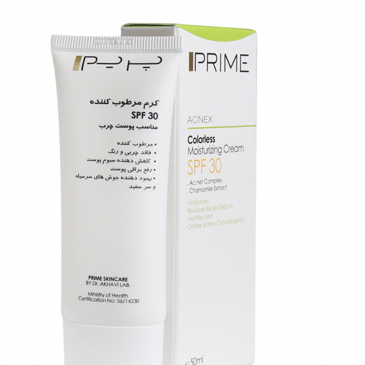 کرم مرطوب کننده آکنس پرایم SPF30 مناسب پوست های چرب و مختلط 50 میلی لیتر