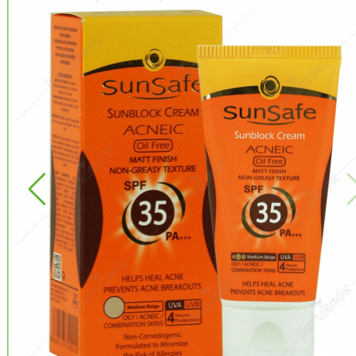 کرم ضد آفتاب آنتی آکنه سان سیف رنگی فاقد چربی SPF35